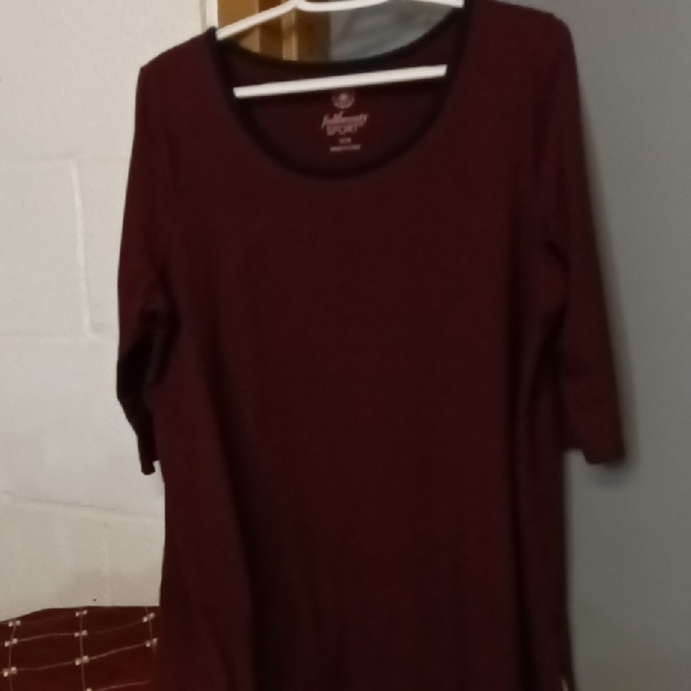 Apt. 9 Women's Burgundy Long Sleeve Top